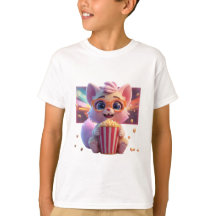 キュートなポップコーンの子猫Tシャツ