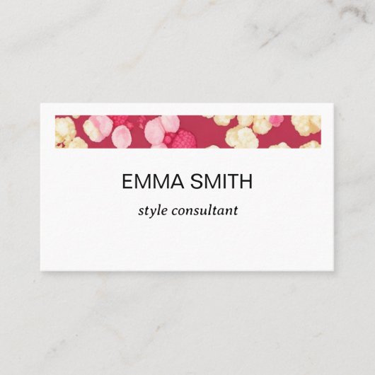 キュートなポップコーン柄の名刺 名刺 (正面)