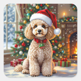 キュートなポデルのクリスマス スクエアシール