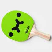 キュートなポーカーフェイス グリーン 名入れ可 卓球ラケット (横)