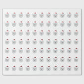 キュートなポーラベアおもしろいクリスマスラッピング紙 ラッピングペーパー (フラット)