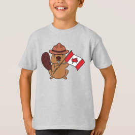 キュートなマウンティービーバー カナダ キッズ グラフィックTシャツ Tシャツ