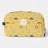 キュートなマスタードイエローニューヨークシティパターンモノグラム ドップキット (正面)