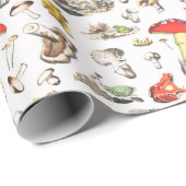 キュートなマッシュルームカエルのカタツムリの森のパターン ラッピングペーパー (ロールコーナー)