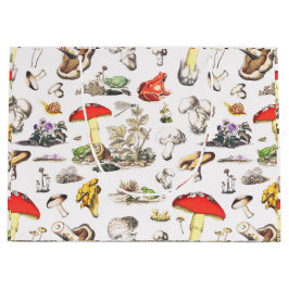 キュートなマッシュルームカエルのカタツムリの森のパターン ラージペーパーバッグ