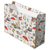 キュートなマッシュルームカエルのカタツムリの森のパターン ラージペーパーバッグ (正面アングル)