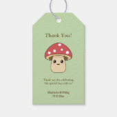 キュートなマッシュルームグリーン ギフトタグ (正面)