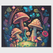 キュートなマッシュルームコテージコアパターンラッピング紙 ラッピングペーパー (フラット)