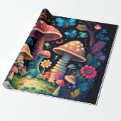 キュートなマッシュルームコテージコアパターンラッピング紙 ラッピングペーパー (アンロールド)