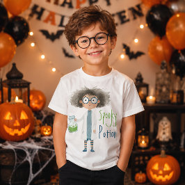 キュートなマッドサイエンティストのスプーキー・ポーション・ハロウィン Tシャツ