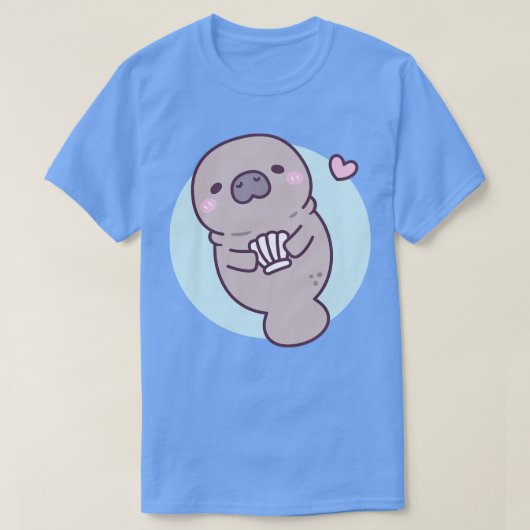 キュートなマナティー保持シーシェル Tシャツ (デザイン正面)