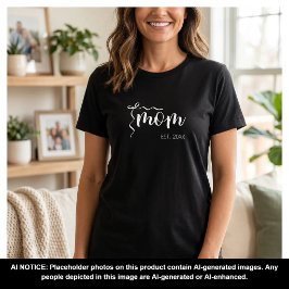 キュートなママ認定リボンTシャツ ホワイト Tシャツ