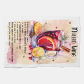 キュートなマルチのワインクリスマスドリンクレシピ キッチンタオル (横)