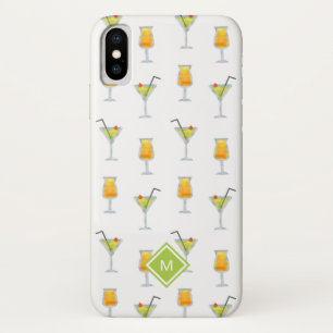 キュートなマルチニとカクテルの模様(モノグラム) iPhone X ケース