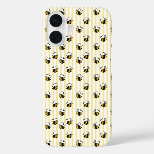 キュートなマルハナバチのシームレスパターン Case-Mate iPhoneケース (裏面)