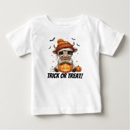 キュートなミイラの高地牛の子供用ハロウィンTシャツ ベビーTシャツ