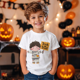 キュートなミイラ少年トリック・オア・トリート ハロウィン キッズ Tシャツ