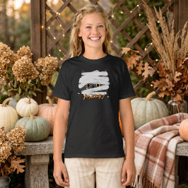 キュートなミイラ猫のニャーガールズハロウィン Tシャツ