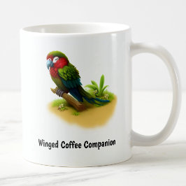 キュートなミカドボウシインコのデジタルペインティング コーヒーマグカップ