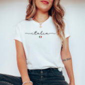 キュートなミニマリストのイタリアイタリアン国旗 Tシャツ