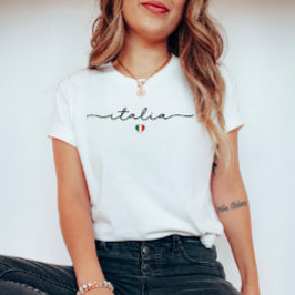 キュートなミニマリストのイタリアイタリアン国旗 Tシャツ