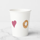 キュートなミニマリストの愛&ベーゲルズホワイト 紙コップ (裏面)