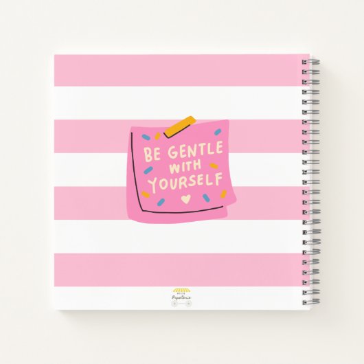 キュートなミニマリストの自己気に仕事誌 ノートブック (裏面)