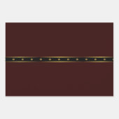 キュートなミニマリストBurgundyブラックと金ゴールド幾何学模様 ラッピングペーパーシート (正面)