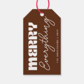 キュートなミニマルレトロメリーオールブラウン ギフトタグ (正面)