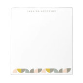 キュートなミニマル幾何学模様パステルパーソナライズされた ノートパッド (正面)