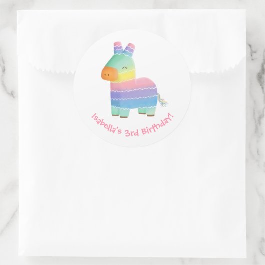 キュートなメキシコのピナタ誕生日パーティーのデコールシール ラウンドシール (バッグ)