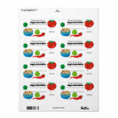 キュートなメキシコ料理のサルサ缶詰ラベル ラベル (フルシート)