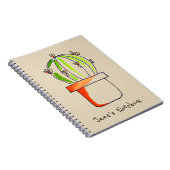キュートなメキシコ産サボテンの砂漠アート ノートブック (右側)