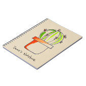 キュートなメキシコ産サボテンの砂漠アート ノートブック (左側)