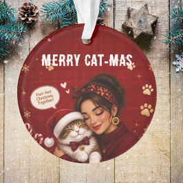 キュートなメリーキャットマス 真紅のクリスマス 写真 名前 オーナメント