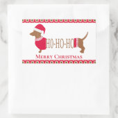 キュートなメリークリスマスダックスシュントdoxie犬 長方形シール (バッグ)