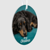 キュートなメリークリスマスドッグセラミックオーナメント オーナメント (正面)