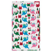 キュートなメリークリスマス恐竜の小抱き枕 スモールペーパーバッグ (裏面)