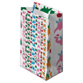 キュートなメリークリスマス恐竜の小抱き枕 スモールペーパーバッグ (正面アングル)