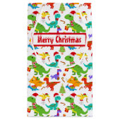 キュートなメリークリスマス恐竜 スモールペーパーバッグ (裏面)
