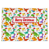 キュートなメリークリスマス恐竜 ラージペーパーバッグ (裏面)
