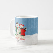 キュートなメリークリスマス極熊の家族なびく コーヒーマグカップ (正面左)