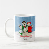 キュートなメリークリスマス極熊の家族なびく コーヒーマグカップ (左)