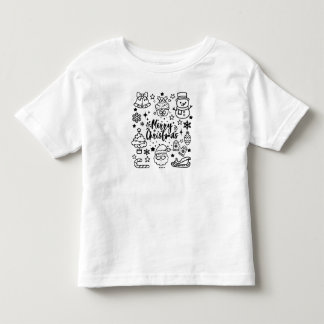 キュートなメリークリスマス ドゥードルアート トドラーTシャツ