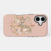 キュートなメリーゴーラウンドの馬 ビンテージアート iPhone 16ケース (裏面横)