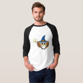 キュートなメルリンザウィザードフクロウの漫画 Tシャツ (正面フル)