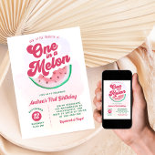 キュートなメロンの最初の誕生日 招待状