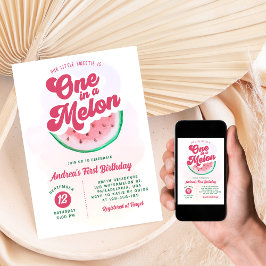 キュートなメロンの最初の誕生日 招待状