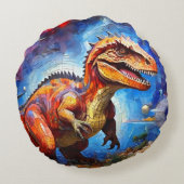 キュートなモザイク恐竜クッション枕 ラウンドクッション (裏面)