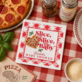 キュートなモダンな赤と白のスライススライスベビーシャワー スタンダードランチョンナプキン